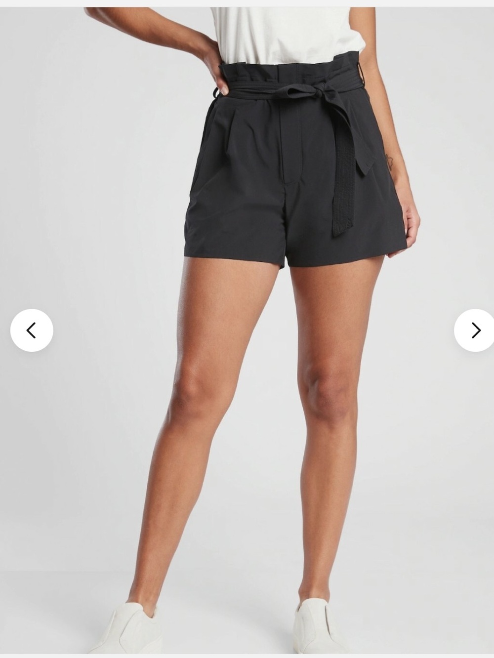 Athleta High-Waist Tie-Belt Shorts - Black